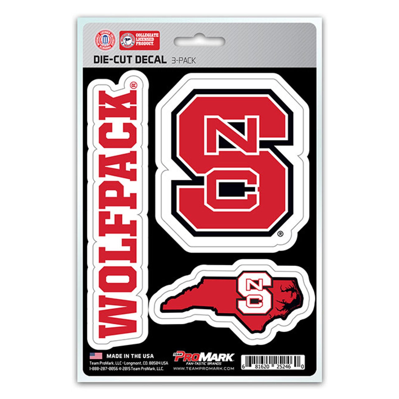 North Carolina State Wolfpack 3 pack Die Cut Team Decals by Team Promark