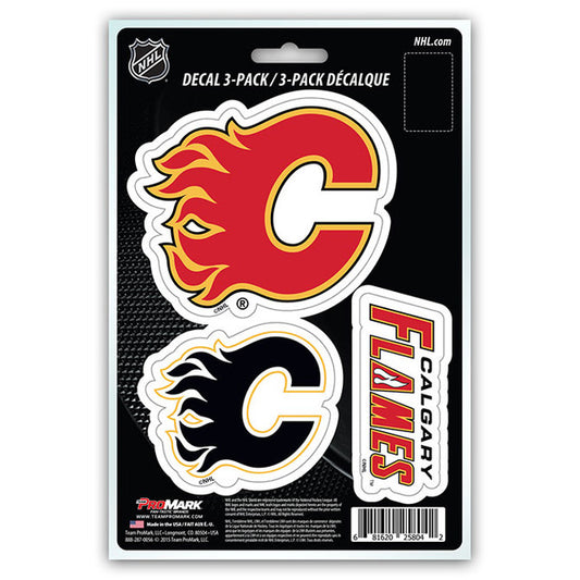 Calgary Flames 3 pack Die Cut Team Decals by Team Promark