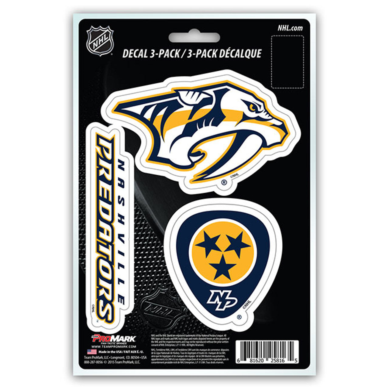 Nashville Predators 3 pack Die Cut Team Decals by Team Promark