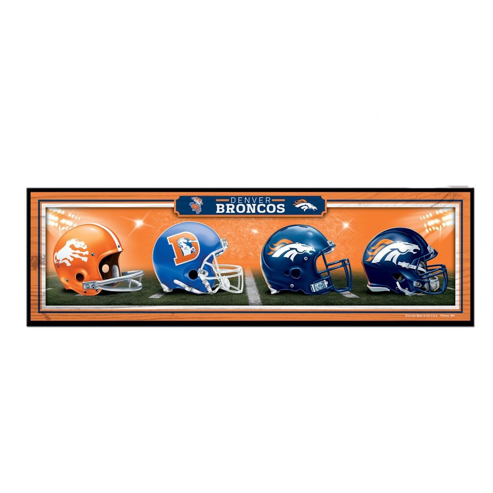 Denver Broncos "History of Helmets" 9" x 30" Wood Sign by Wincraft
