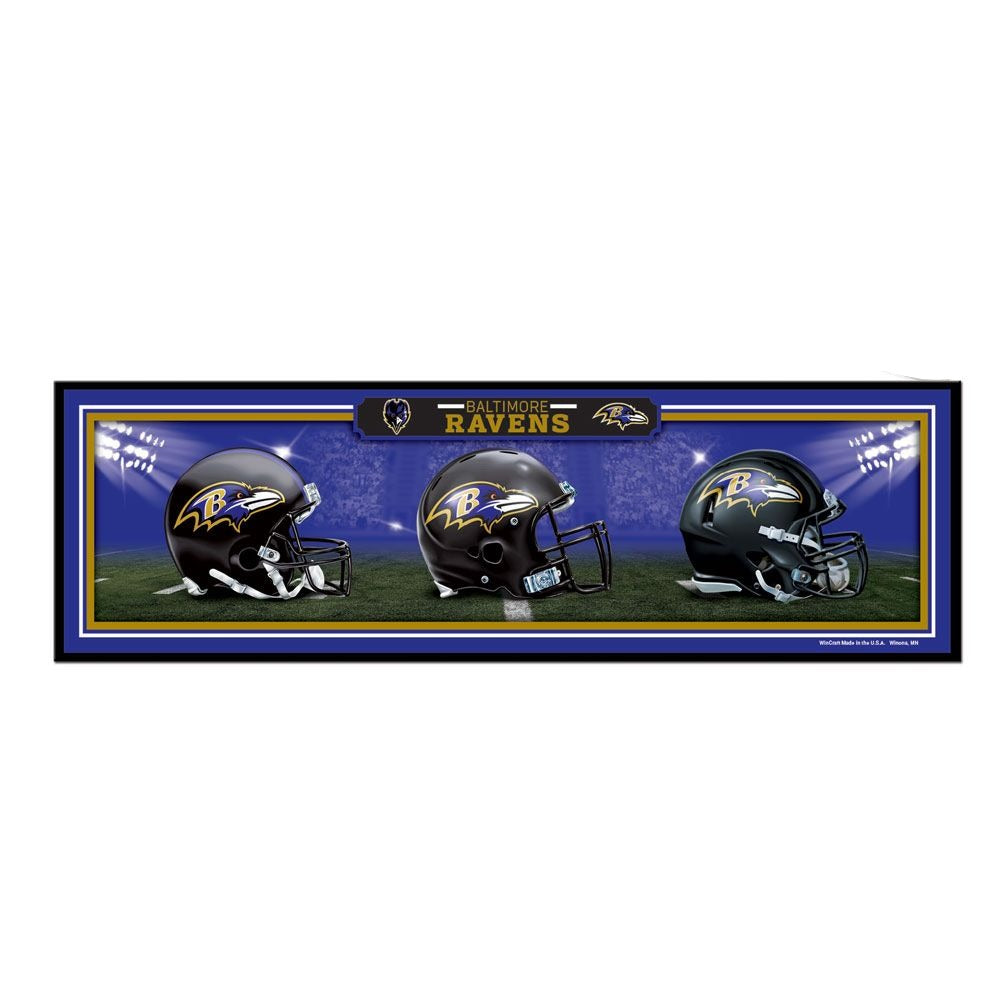 Baltimore Ravens "History of Helmets" 9" x 30" Wood Sign by Wincraft