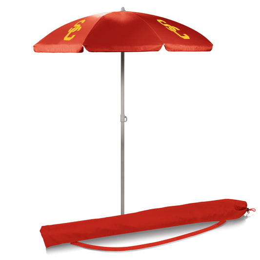 USC Trojans 5.5' Portable Red Beach Umbrella by Picnic Time