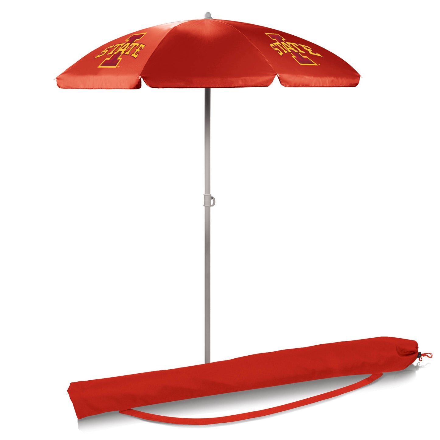 Iowa State Cyclones 5.5' Portable Red Beach Umbrella by Picnic Time
