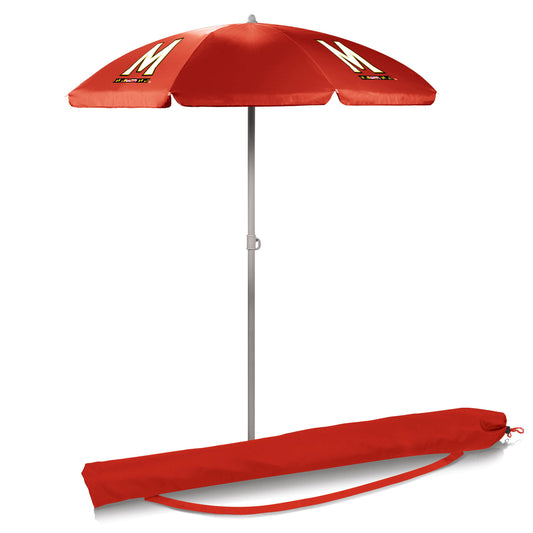 Maryland Terrapins 5.5' Portable Red Beach Umbrella by Picnic Time