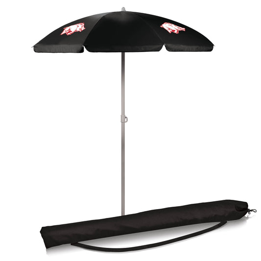 Arkansas Razorbacks 5.5' Portable Black Beach Umbrella by Picnic Time