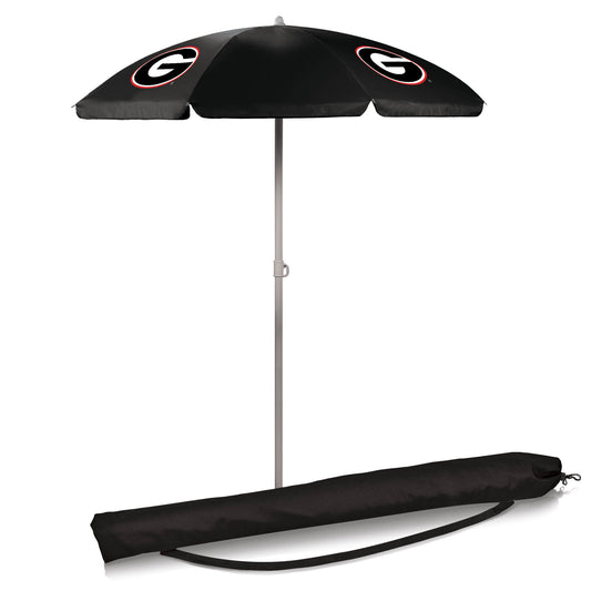 Georgia Bulldogs 5.5' Portable Black Beach Umbrella by Picnic Time