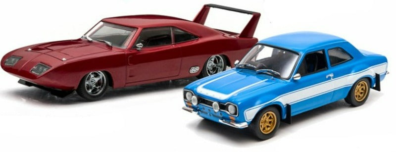 1969 Dodge Charger Daytona and 1974 Ford Escort RS 2000 Mkl "The Fast and The Furious" Movie Set of 2 pieces 1/43 Diecast Model Cars by Greenlight
