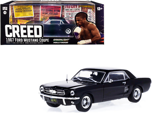1967 Ford Mustang Coupe Matt Black (Adonis Creed's) "Creed" (2015) Movie 1/43 Diecast Model Car by Greenlight