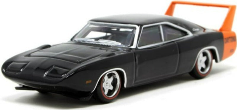 1969 Dodge Charger Daytona Black with Orange Stripe 1/87 (HO) Scale Diecast Model Car by Oxford Diecast