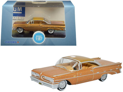 1959 Pontiac Bonneville Coupe in canyon copper metallic, 1/87 scale diecast model car with detailed interior and exterior.