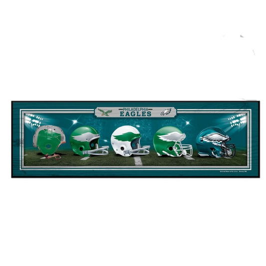 Philadelphia Eagles "History of Helmets" 9" x 30" Wood Sign by Wincraft