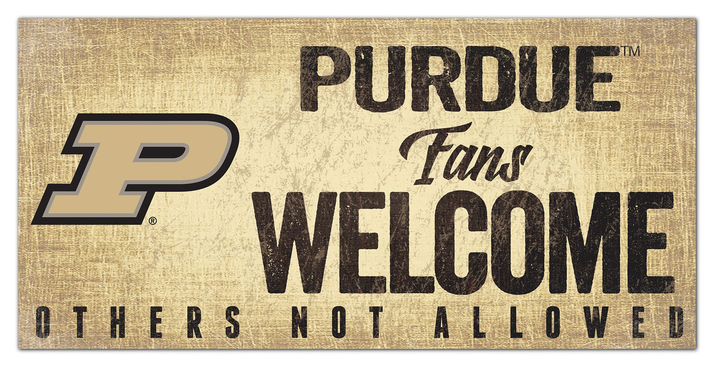 Purdue Boilermakers Fans Welcome 6" x 12" Sign by Fan Creations