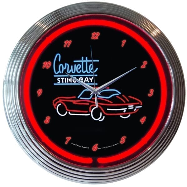 Corvette C2 15" Neon Clock by Neonetics
