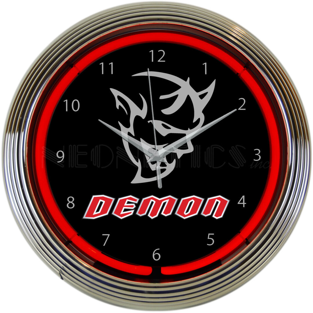 Dodge SRT Demon 15" Red Neon Wall Clock by Neonetics