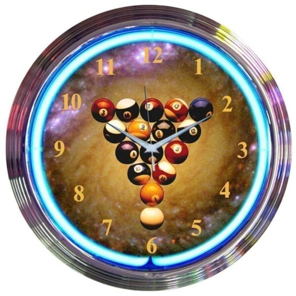 Pool Billiards - Spaceballs 15" Neon Clock by Neonetics