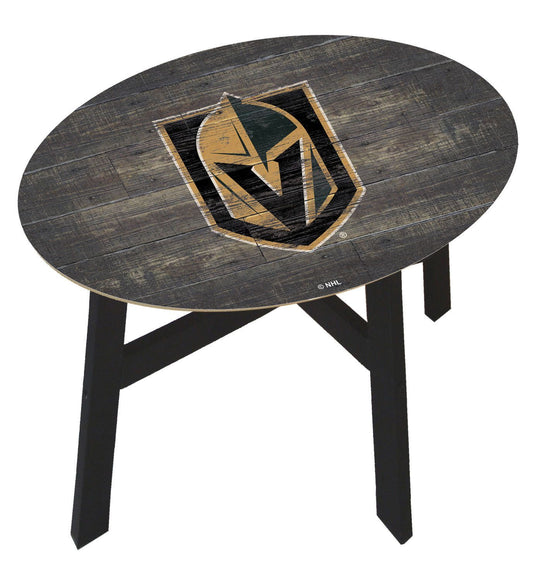 Vegas Golden Knights Distressed Wood Side Table by Fan Creations