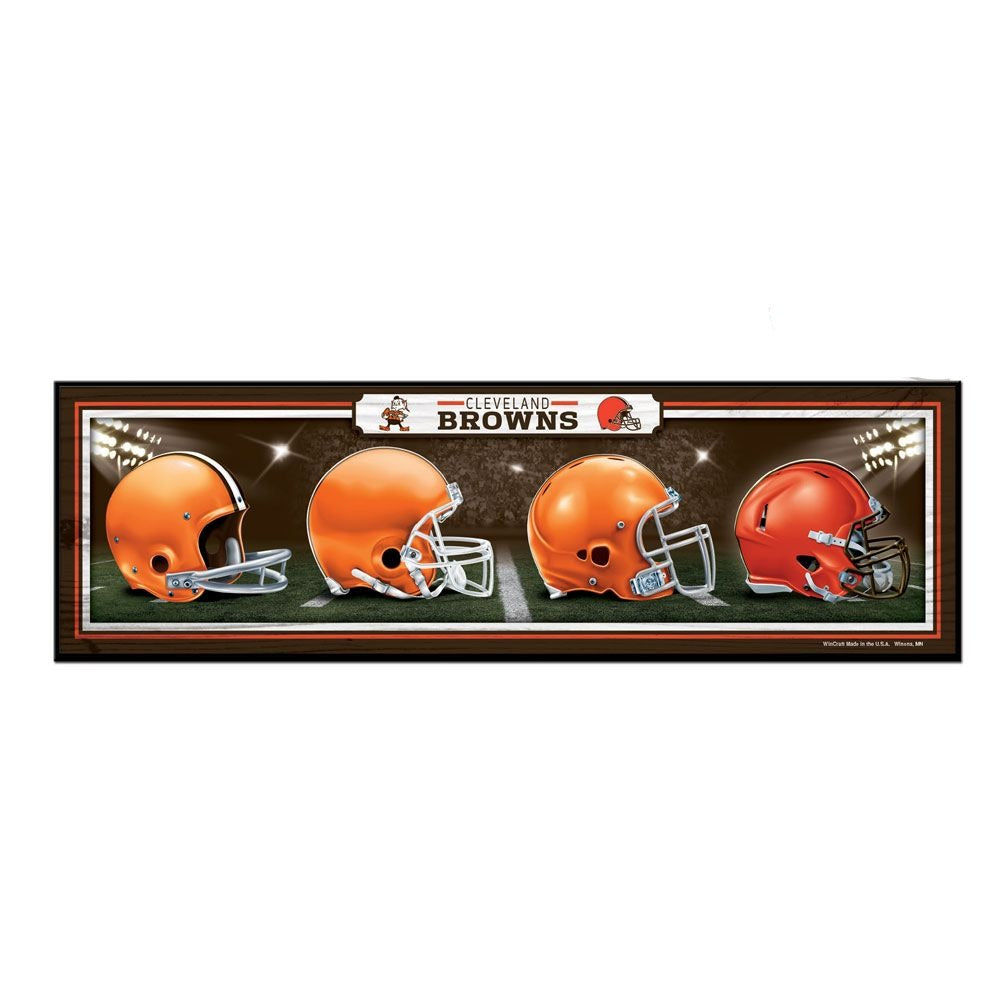 Cleveland Browns "History of Helmets" 9" x 30" Wood Sign by Wincraft