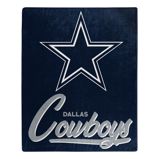 Dallas Cowboys NFL Raschel Blanket: 50"x60" with team colors, name, and logo. Soft, plush 100% polyester fabric. Officially licensed by Northwest.