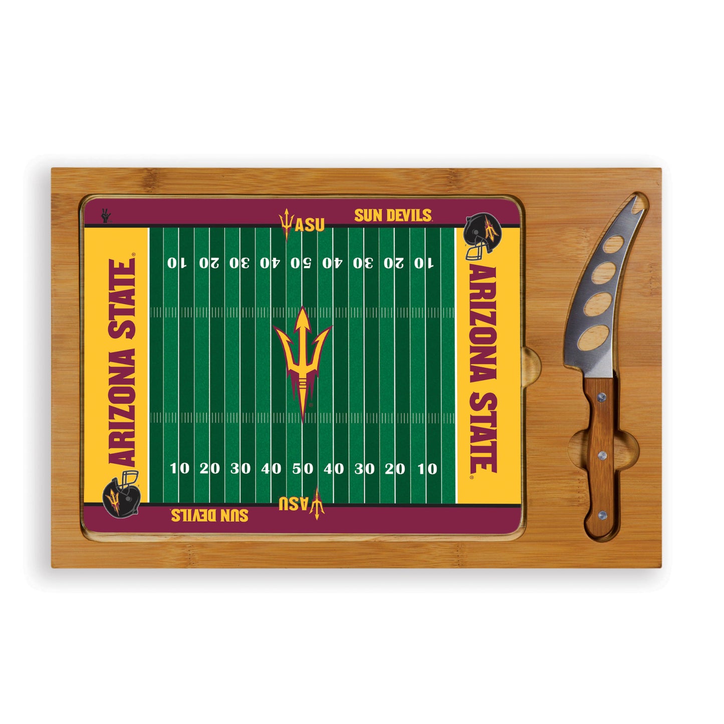 Arizona State Sun Devils – Icon Glass Top Cutting Board & Knife Set by Picnic Time