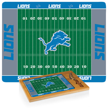 Detroit Lions -  Icon Glass Top Cutting Board & Knife Set by Picnic Time