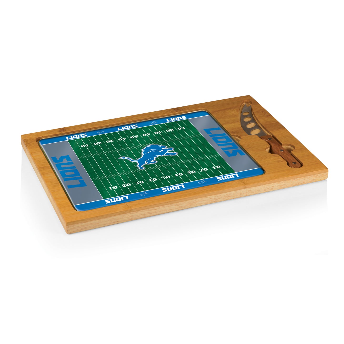 Detroit Lions -  Icon Glass Top Cutting Board & Knife Set by Picnic Time