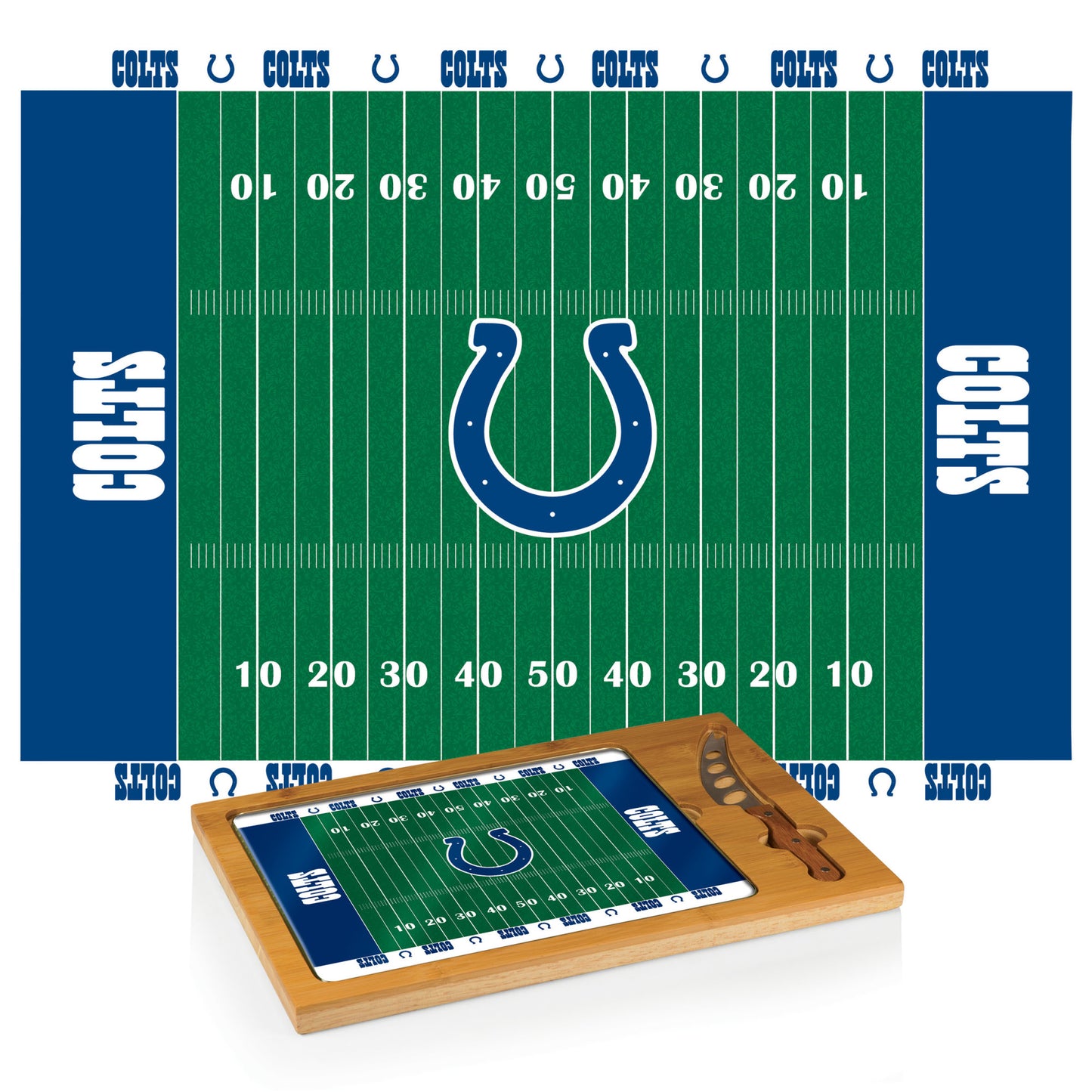 Indianapolis Colts - Icon Glass Top Cutting Board & Knife Set by Picnic Time