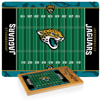 Jacksonville Jaguars - Icon Glass Top Cutting Board & Knife Set by Picnic Time