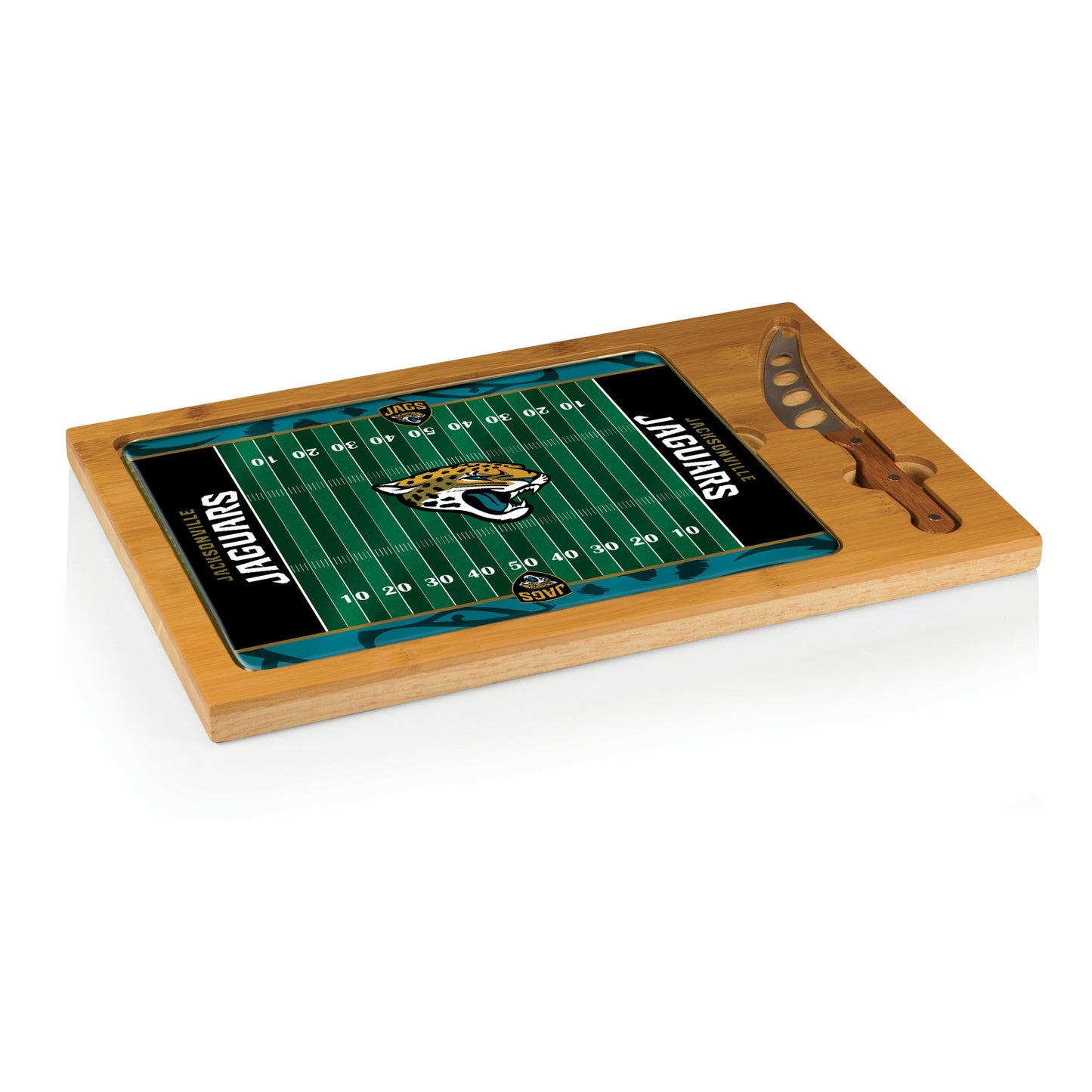 Jacksonville Jaguars - Icon Glass Top Cutting Board & Knife Set by Picnic Time