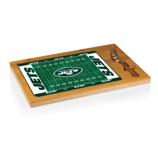 New York Jets -  Icon Glass Top Cutting Board & Knife Set by Picnic Time