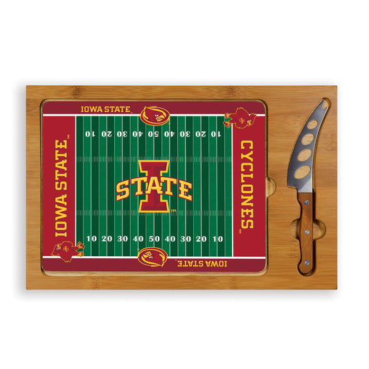 Iowa State Cyclones -  Icon Glass Top Cutting Board & Knife Set by Picnic Time
