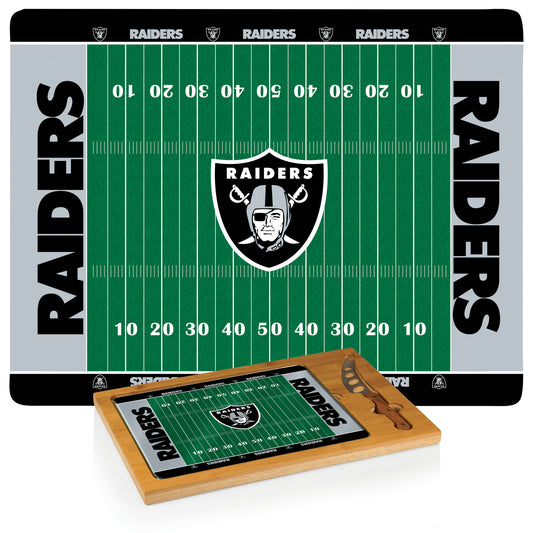 Las Vegas Raiders -  Icon Glass Top Cutting Board & Knife Set by Picnic Time