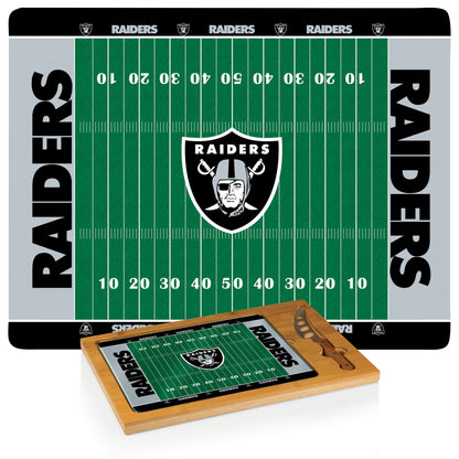 Las Vegas Raiders -  Icon Glass Top Cutting Board & Knife Set by Picnic Time