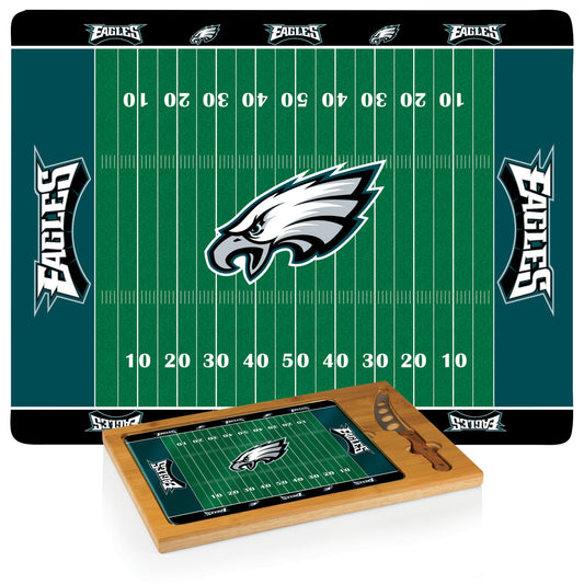 Philadelphia Eagles - Icon Glass Top Cutting Board & Knife Set by Picnic Time