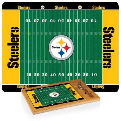 Pittsburgh Steelers - Icon Glass Top Cutting Board & Knife Set by Picnic Time