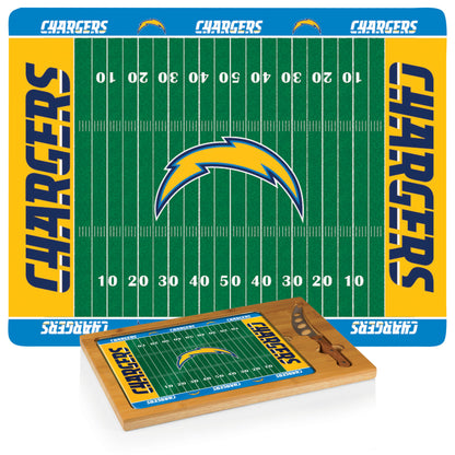 Los Angeles Chargers - Icon Glass Top Cutting Board & Knife Set by Picnic Time