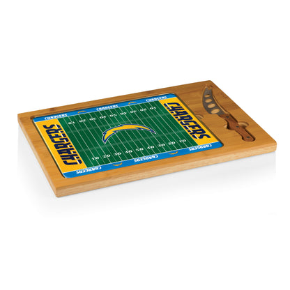 Los Angeles Chargers - Icon Glass Top Cutting Board & Knife Set by Picnic Time