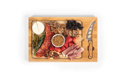 Cornell Big Red - Icon Glass Top Cutting Board & Knife Set by Picnic Time