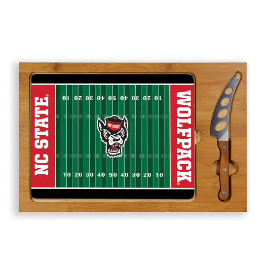 North Carolina State Wolfpack Football -  Icon Glass Top Cutting Board & Knife Set by Picnic Time