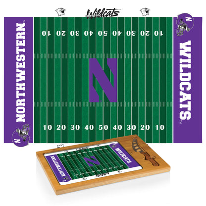 Northwestern Wildcats -  Icon Glass Top Cutting Board & Knife Set by Picnic Time