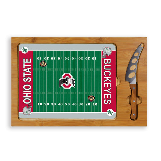 Ohio State Buckeyes - Icon Glass Top Cutting Board & Knife Set by Picnic Time