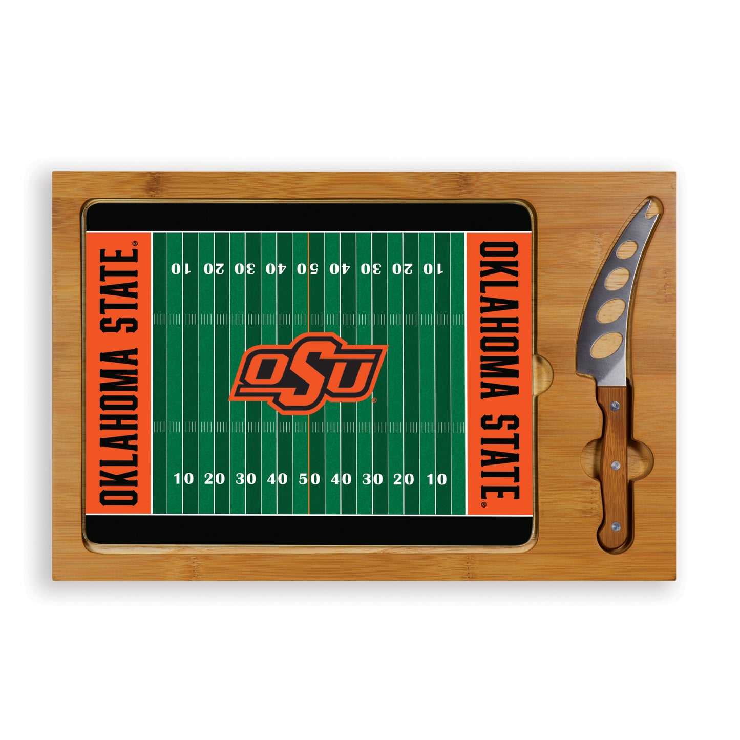 Oklahoma State Cowboys -  Icon Glass Top Cutting Board & Knife Set by Picnic Time