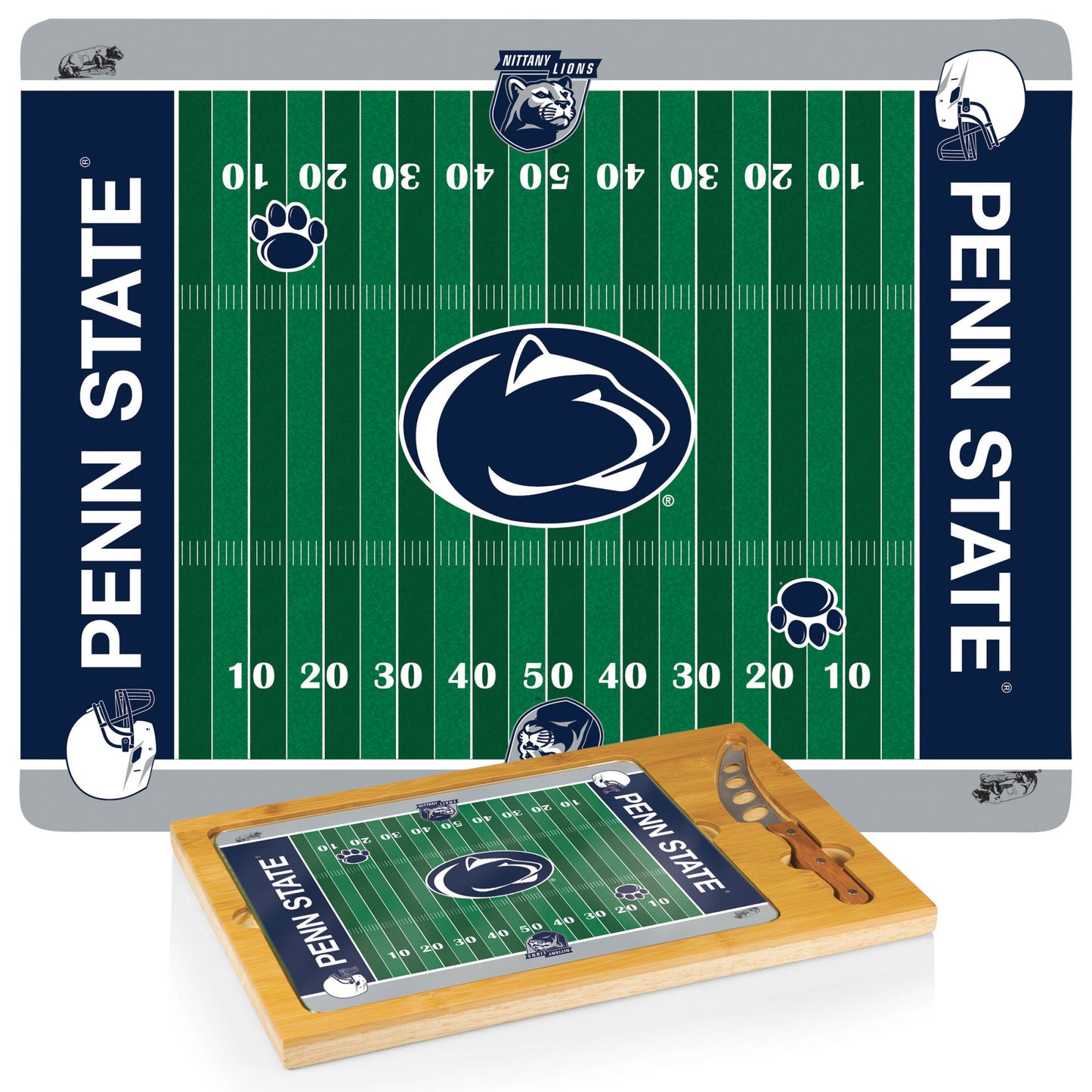 Penn State Nittany Lions - Icon Glass Top Cutting Board & Knife Set by Picnic Time