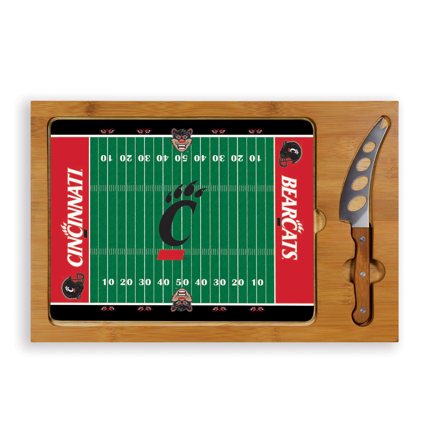 Cincinnati Bearcats – Icon Glass Top Cutting Board & Knife Set by Picnic Time