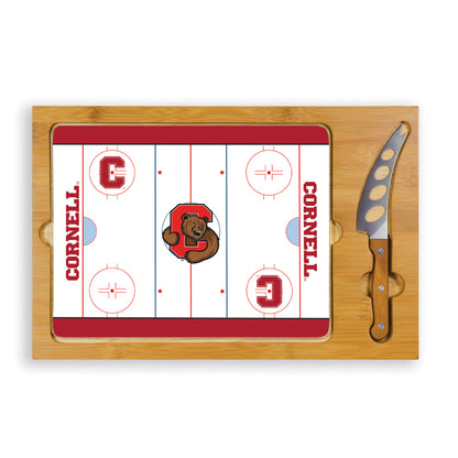 Cornell Big Red - Icon Glass Top Cutting Board & Knife Set by Picnic Time