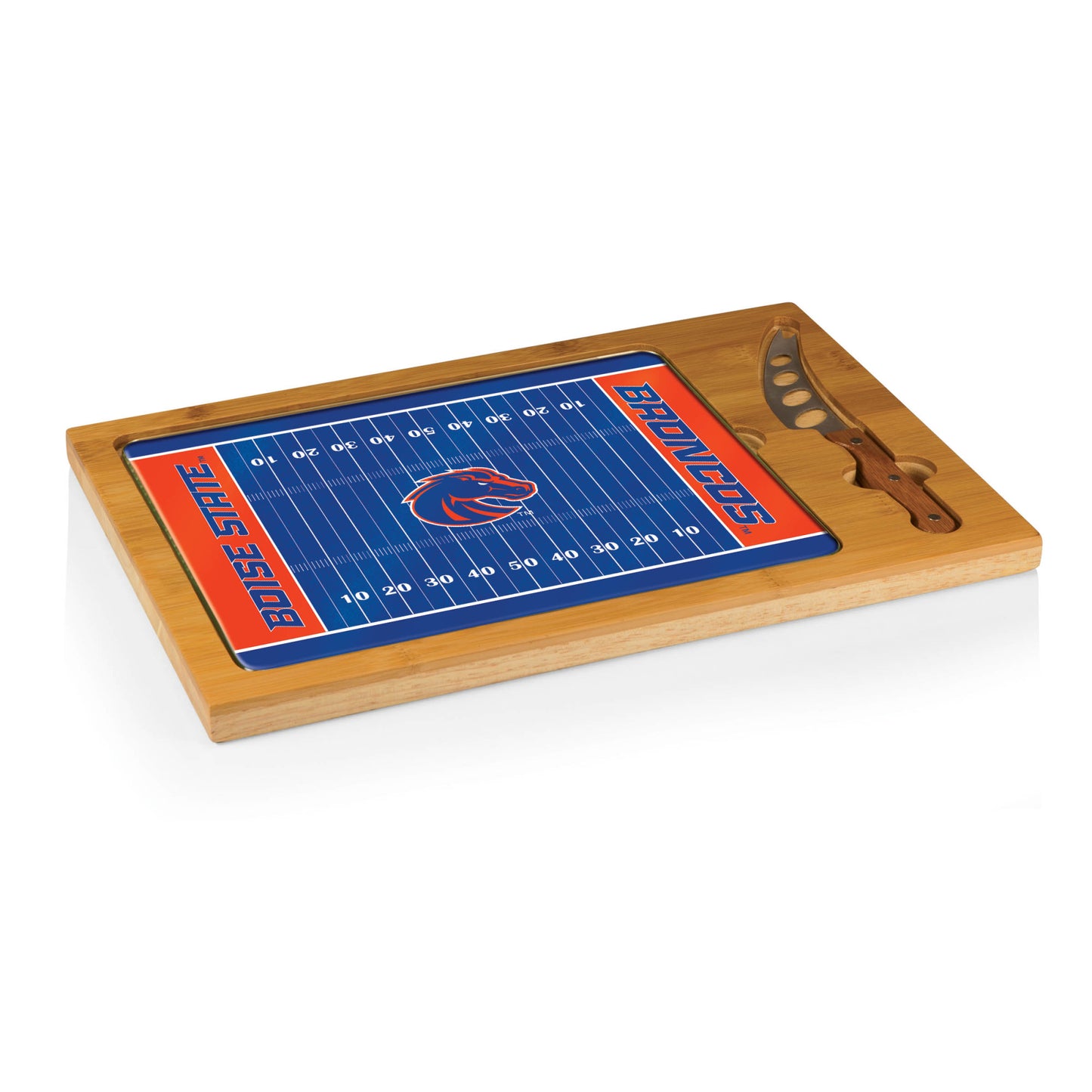 Boise State Broncos  - Icon Glass Top Cutting Board & Knife Set by Picnic Time