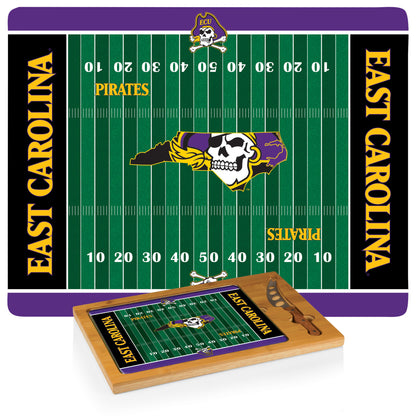 East Carolina Pirates -  Icon Glass Top Cutting Board & Knife Set by Picnic Time