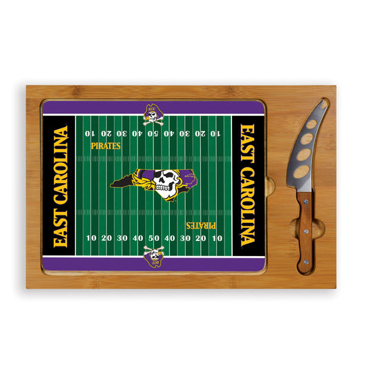 East Carolina Pirates -  Icon Glass Top Cutting Board & Knife Set by Picnic Time