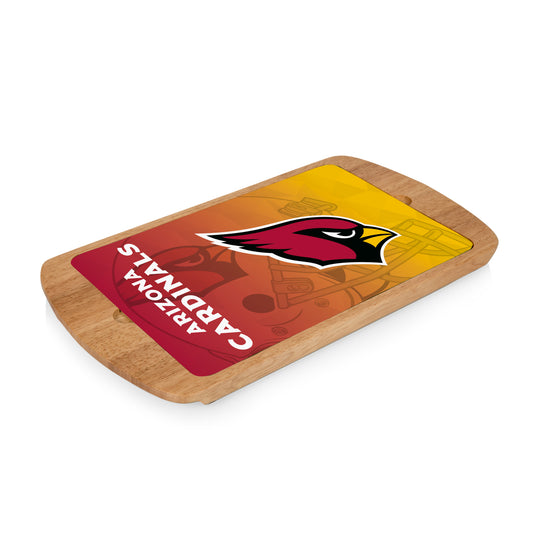 Arizona Cardinals - Billboard Glass Top Serving Tray, (Rubberwood) by Picnic Time