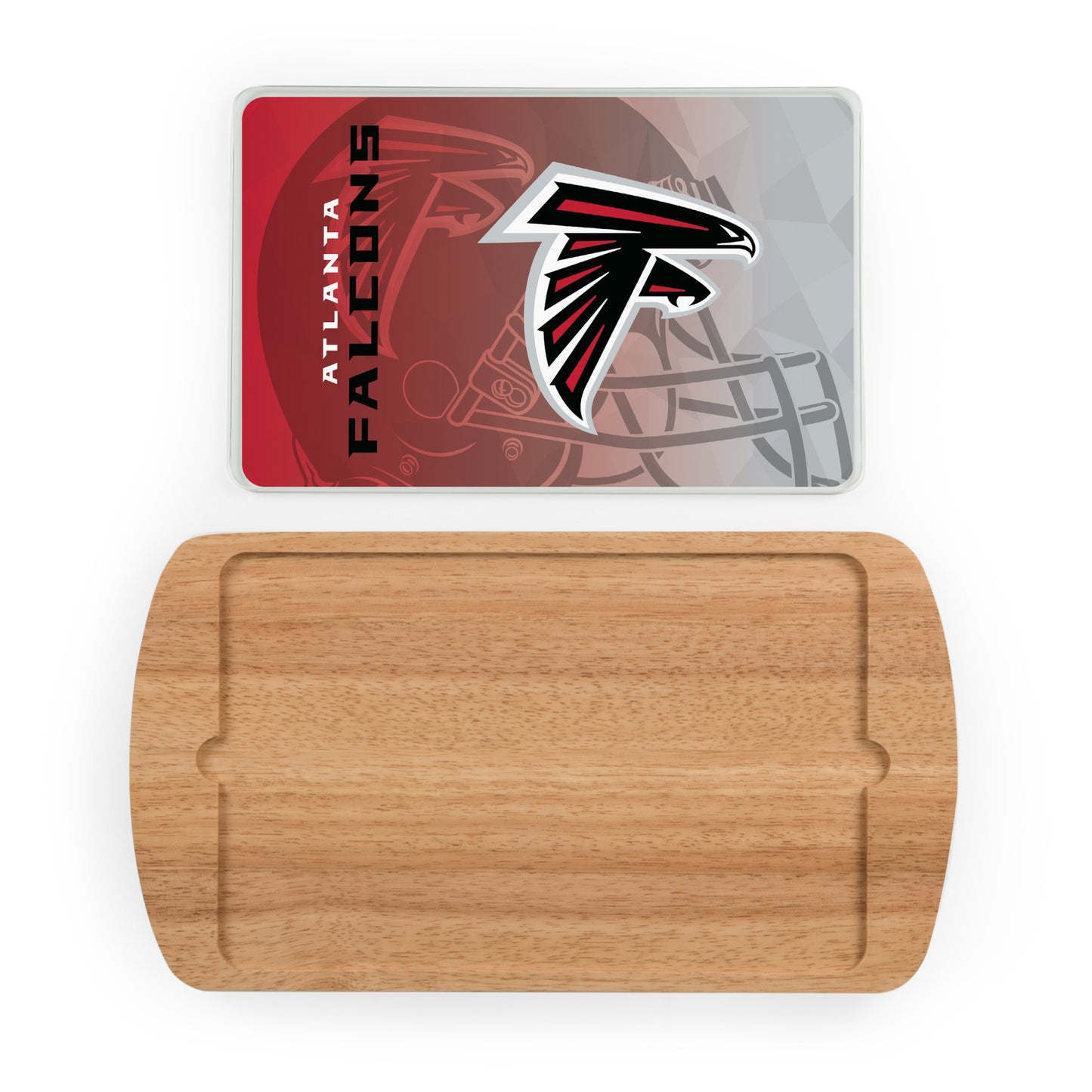 Atlanta Falcons - Billboard Glass Top Serving Tray, (Rubberwood) by Picnic Time
