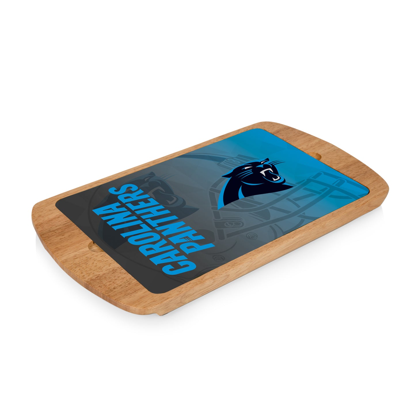 Carolina Panthers - Billboard Glass Top Serving Tray, (Rubberwood) by Picnic Time